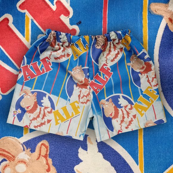 Vintage Other - Custom Reworked Vintage 1986 ALF Shorts V.2 Blue Bleach Dip